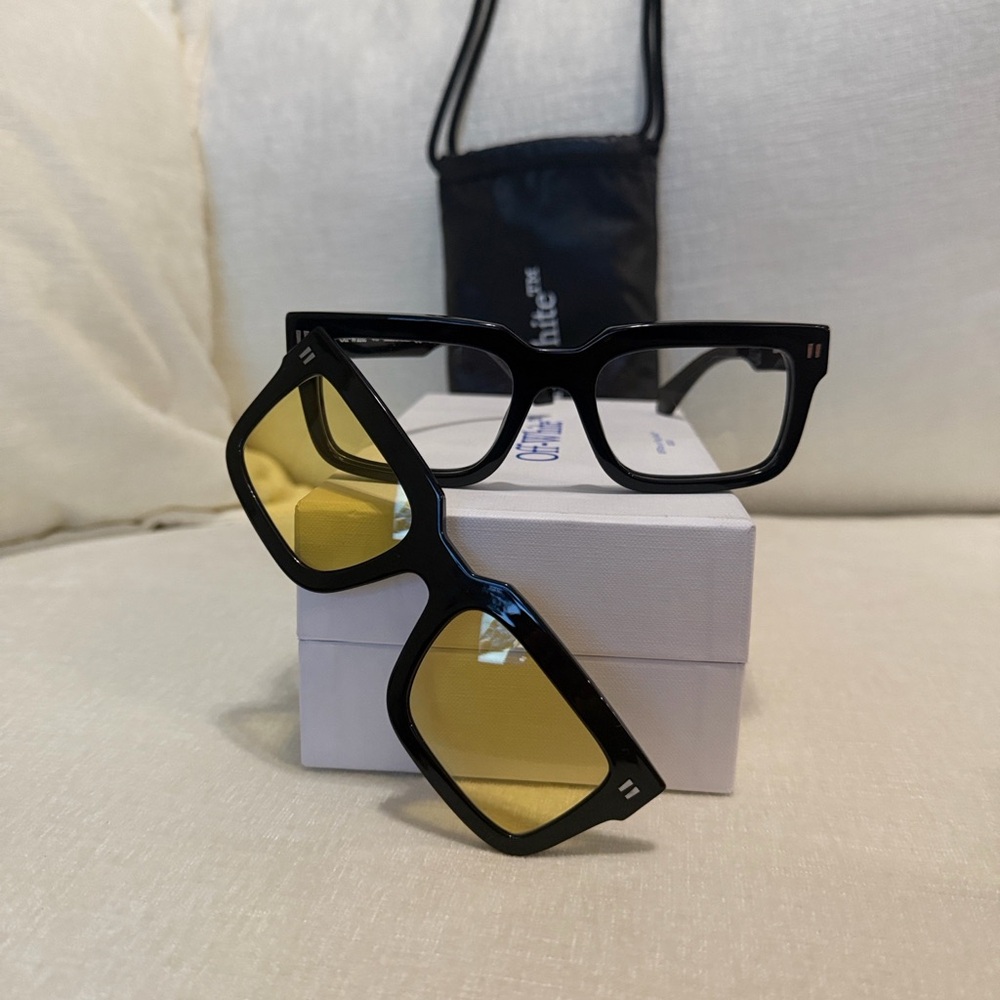 Off-White Cream Box with Blue Logo